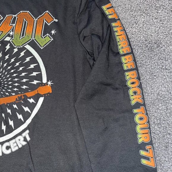 AC/DC Long Sleeve Tee Shirt T-Shirt - Reprint Let there Be Rock Tour '77 Black L - Picture 3 of 5